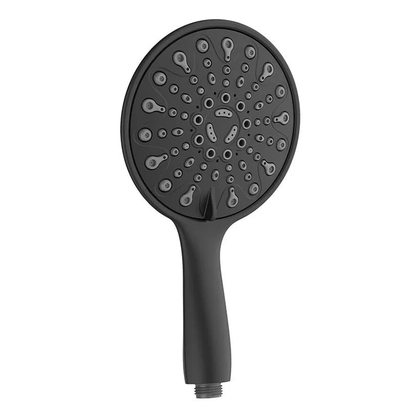Portable handheld shower head with six water functions including massage, bubble and rain settings