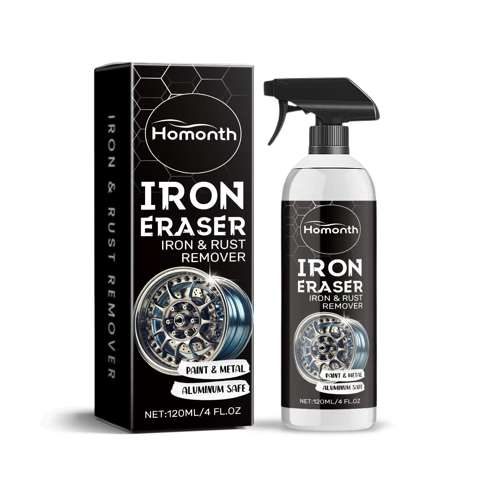 Car rust removing cleanser 120ml citric acid spray bottle 4.3x19.8cm for paintwork decontamination