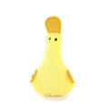 Duck-shaped plush pet toy with squeaker and catnip filling in various colours