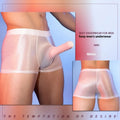 Men's seamless boxer shorts in red nylon fabric showing mid-waist and hip-lifting design