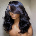 Black short curly wig with transparent lace forehead, high temperature fibre, available in 8 to 16 inch lengths