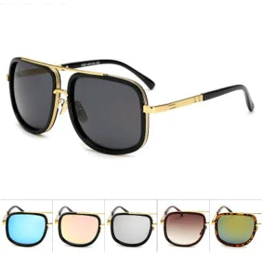Retro vintage sunglasses with metal and plastic frame, PC lens, UV400 protection, street photography fashion style