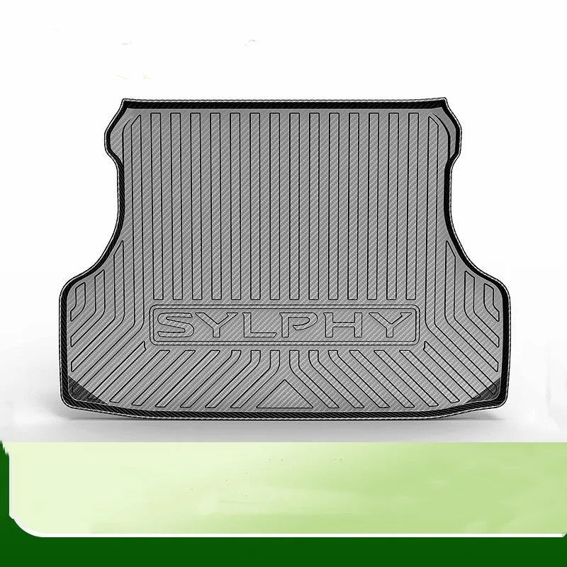 Black carbon fibre pattern TPE car boot liner mat for tailgate protection