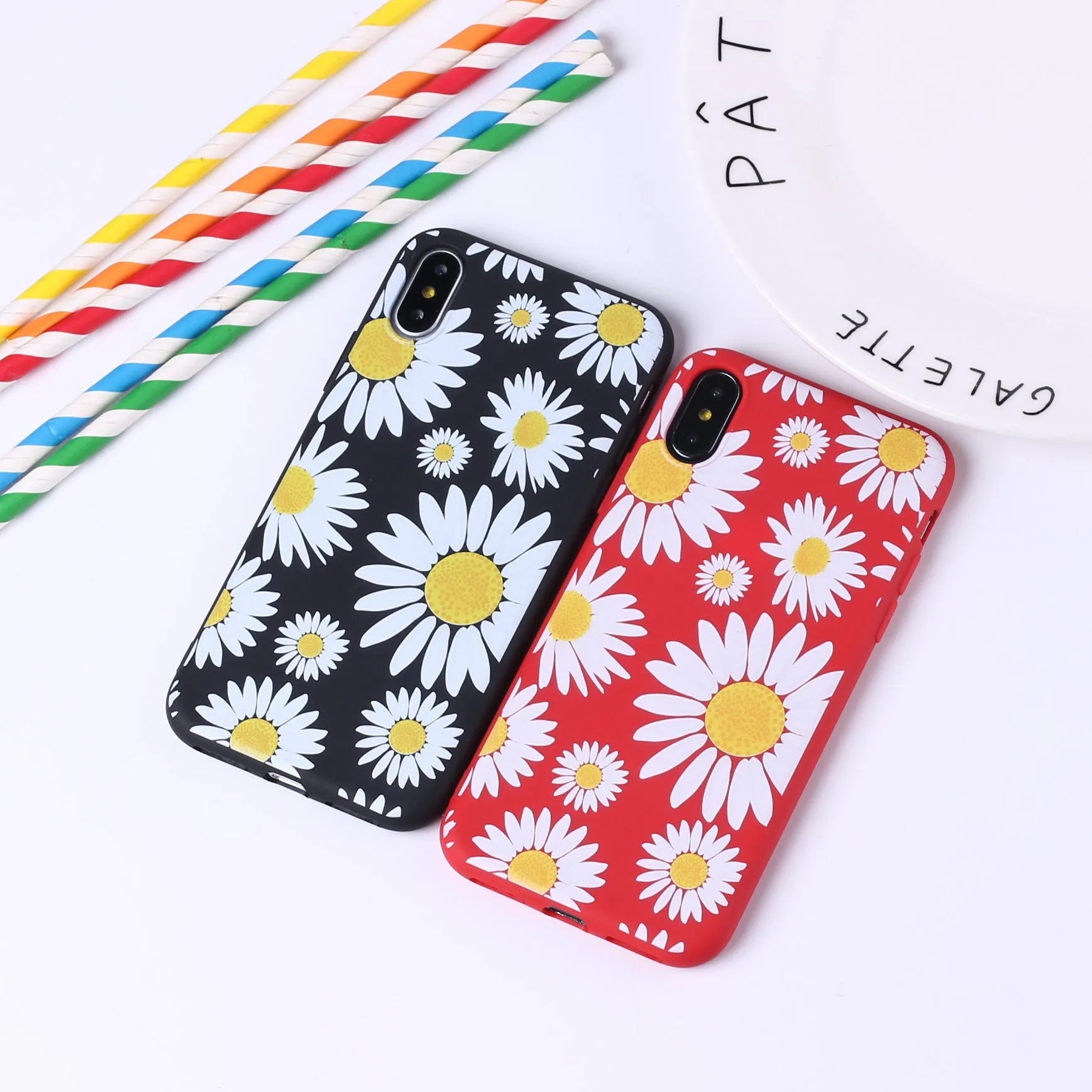 Sunflower phone case TPU back cover with painted cartoon animal design for iPhone and Samsung