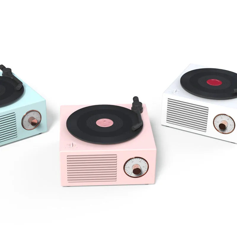Vinyl record player Bluetooth speaker with 5W output in white colour, ABS shell, Bluetooth 5.0