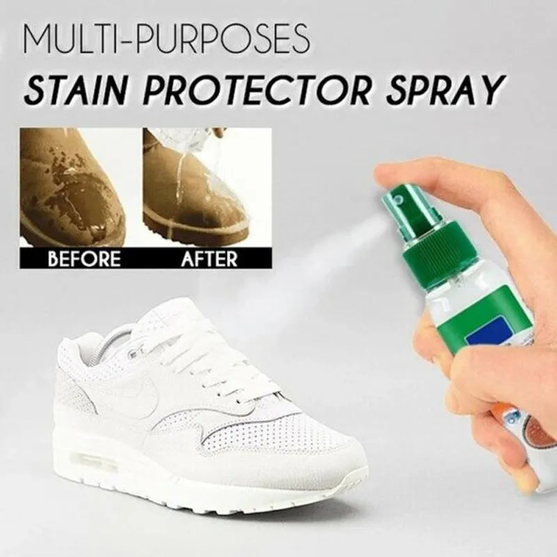 Blue waterproof spray shoe cleaner for leather suede nubuck and fibre shoes bags and clothing