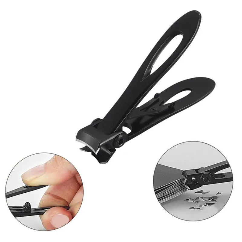 Stainless Steel Toenail Clippers for Thick Nails with Wide 15mm Jaw Opening and Ergonomic Handle, Silver or Black, for Fungal and Ingrown Toenails, Travel-Friendly Design for Home Use