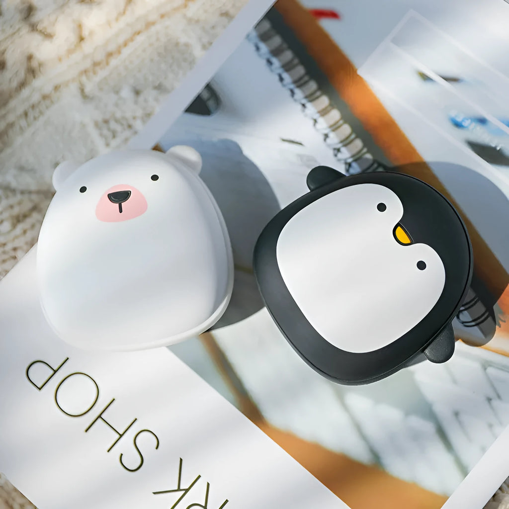 Cartoon penguin polar bear design USB rechargeable electric hand warmer with power bank feature