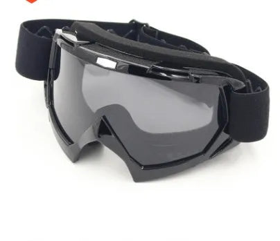 Adult anti-twist anti-fall sports goggles with TPU full frame in bright black transparent film, model MT003