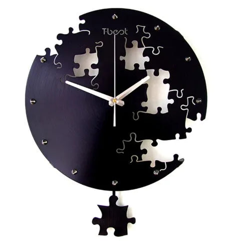 16 inch circular metal wall clock, 38 x 50 cm, aluminium alloy shell, mute design, black or silver