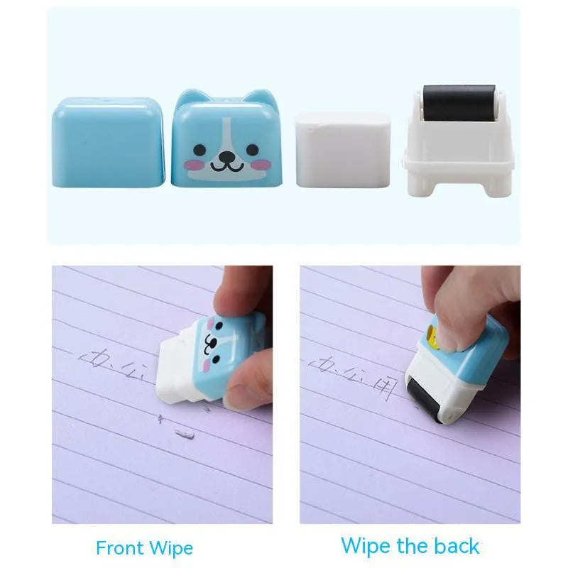 Creative cartoon anti-dandruff eraser in mixed colours, 6 pack, 3x1.5x5cm plastic pencil eraser