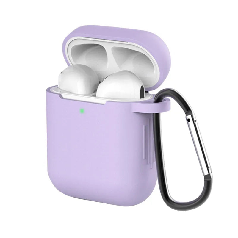 Silicone clamshell protective case for Apple AirPods 1 and 2 in various colours