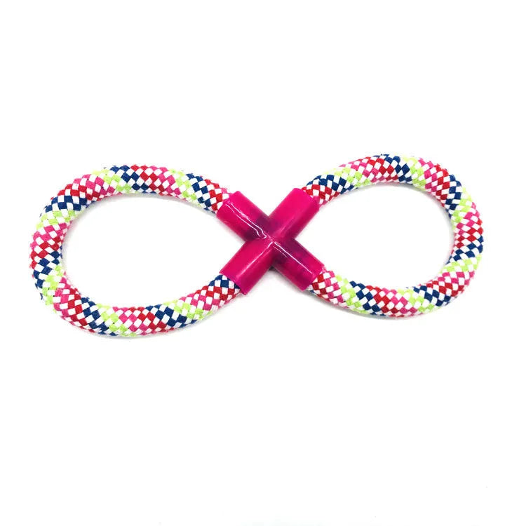 12-piece pet rope toy set in assorted colours made from cotton rope weave for dog biting and teeth cleaning