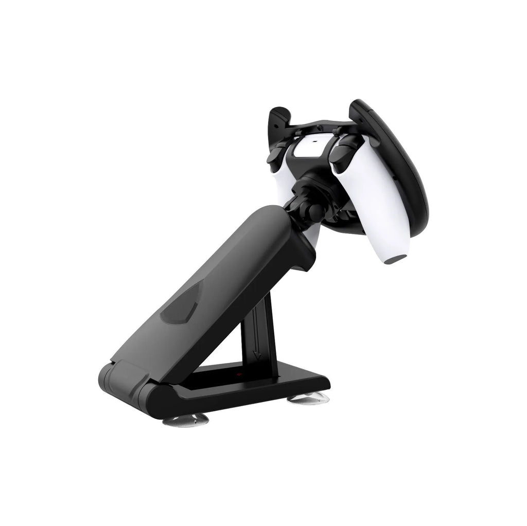 Black ABS plastic steering wheel bracket with suction cup for attaching to smartphone screens