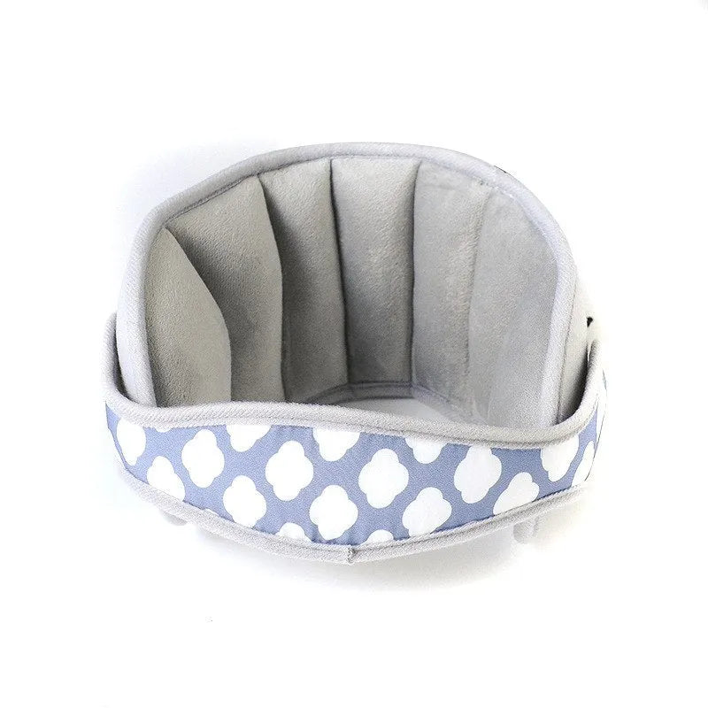 Child car seat head support sleep auxiliary belt in polyester with hook and loop neck fastening and 55 x 44 cm rear waistband