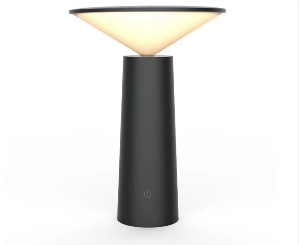 Black or white USB desk lamp with touch sensor, adjustable lamp head, and LED light source