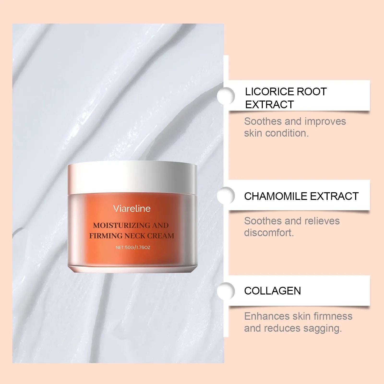 Daily neck contour moisturising cream 50g jar with compact packaging