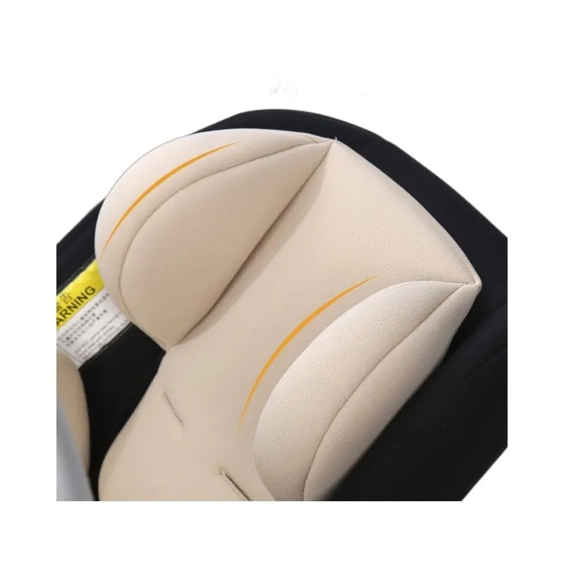 Child safety seat cushion with lumbar support and head protection pads in knitted fabric sponge, available in pink navy blue black green gray beige