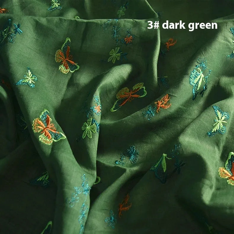 Pure ramie Hanfu fabric in three colours showing texture and 140cm width