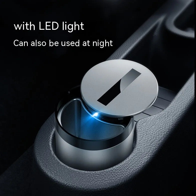 Silver aluminium alloy induction ashtray with automatic opening lid for car and home use