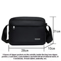 Men's black Oxford cloth horizontal multi-layer messenger bag for daily matching