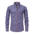 Men's striped business shirt with slim fit and long sleeves in multiple colour variations