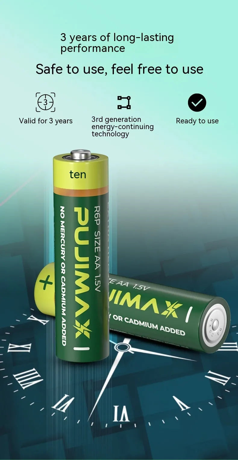 60 pack of AA No 5 carbon zinc 1.5V batteries for small toys and clocks, also available in No 7 AAA size.
