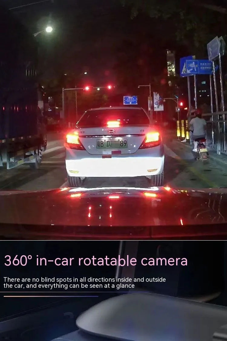 Dual-lens HD 3.5-inch driving recorder with 150-degree wide angle and night vision for car safety