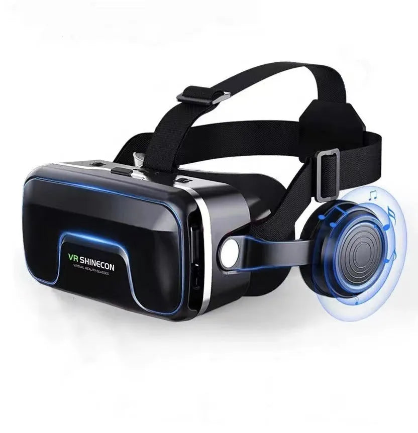 7th generation VR virtual reality game glasses in G04EA plus-sized version with plastic frame and head strap