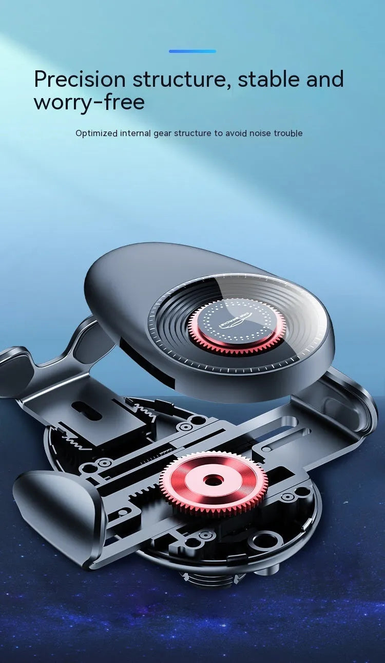 Black universal car air vent mobile phone bracket with adjustable arms for secure mounting