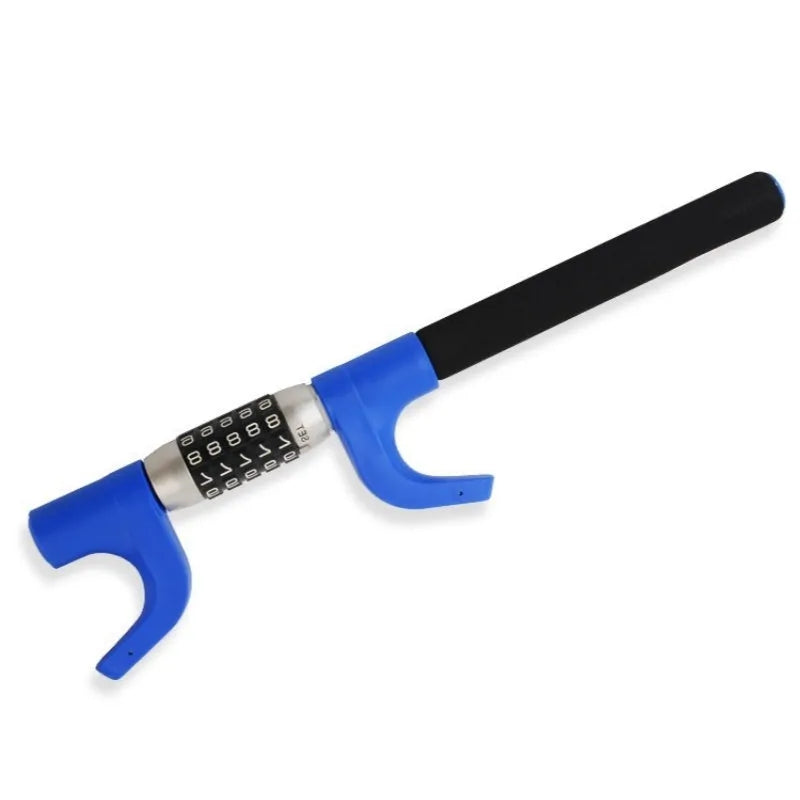 Alloy steel car steering wheel U-lock with password combination in black, blue or red colours