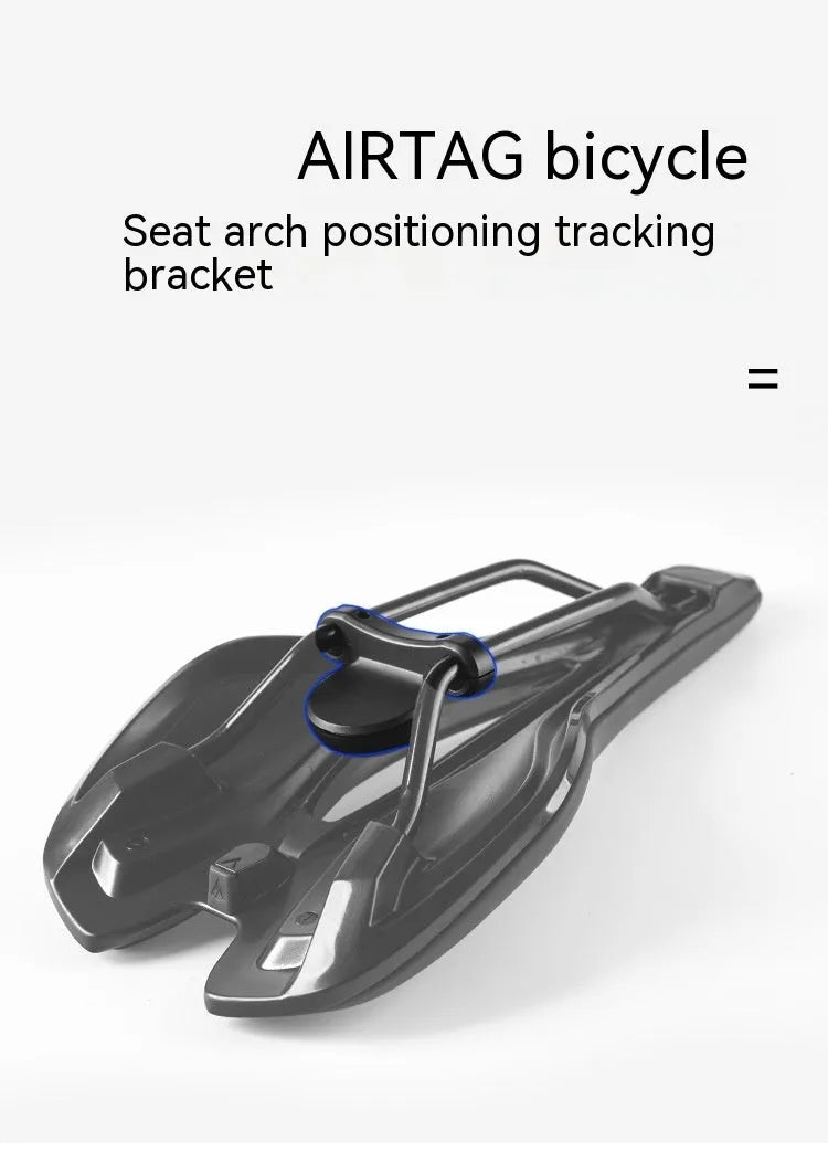 Black ABS plastic bicycle GPS tracker mounting bracket for seat tube attachment