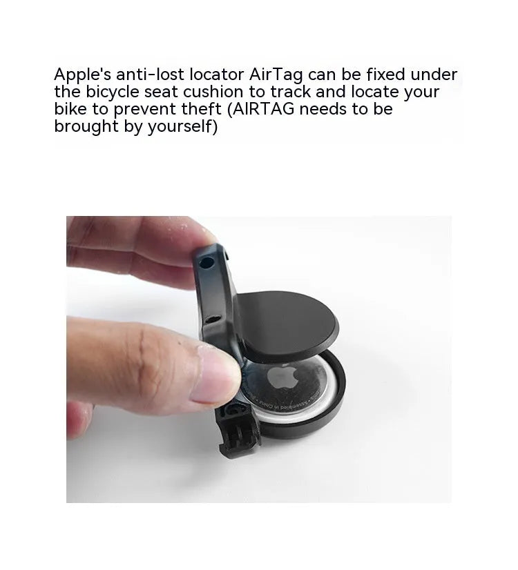 Black ABS plastic bicycle GPS tracker mounting bracket for seat tube attachment