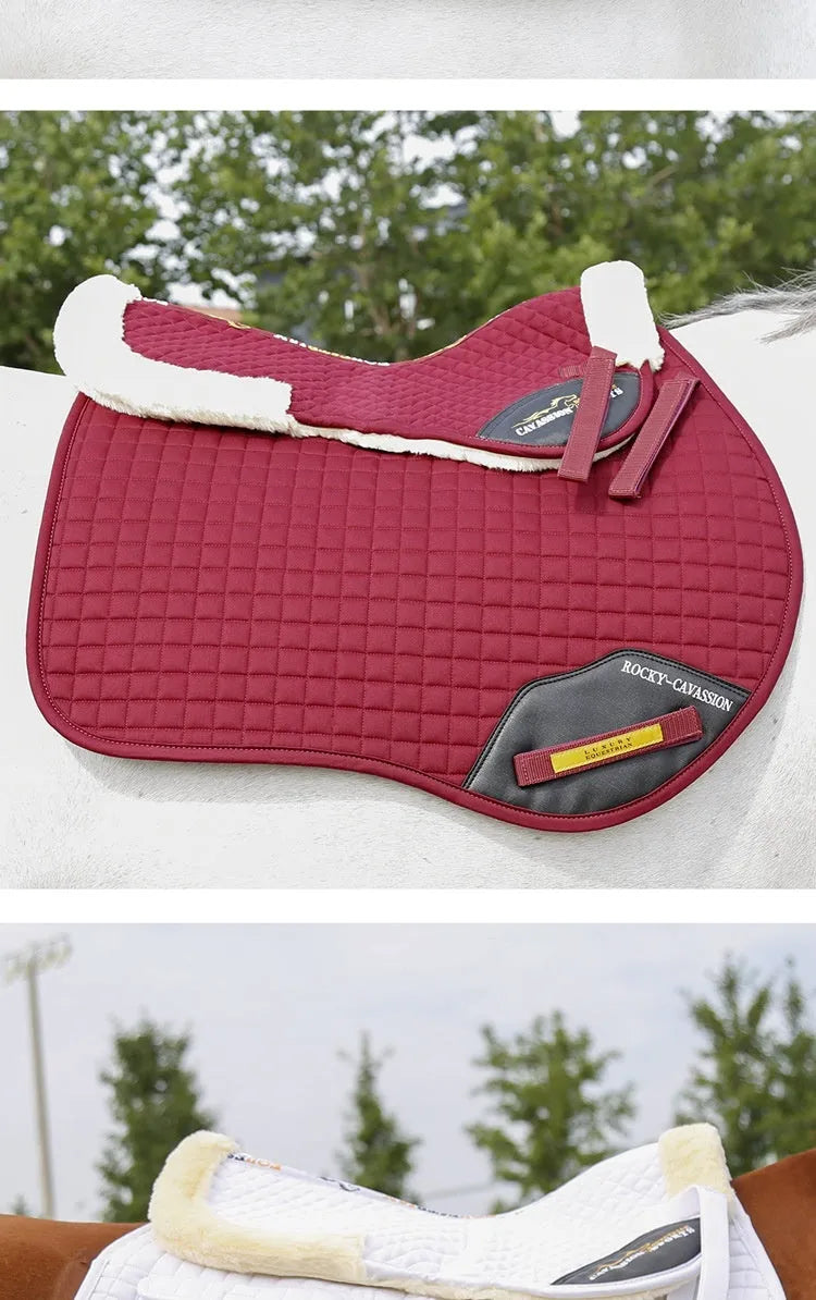 Riding saddle pad for shock absorption and waist protection in equestrian and cycling sports
