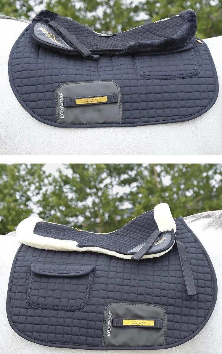 Riding saddle pad for shock absorption and waist protection in equestrian and cycling sports