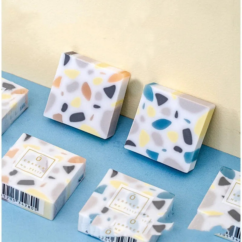 Brick-shaped natural rubber pencil eraser for traceless mark removal