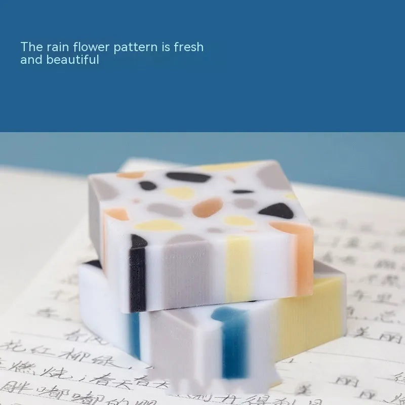 Brick-shaped natural rubber pencil eraser for traceless mark removal