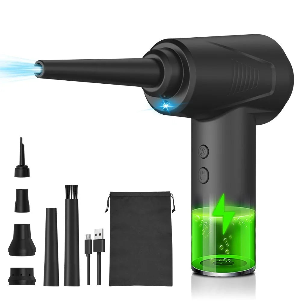 VC26 Black High Configuration portable wireless dust blower with ABS PC body on black background