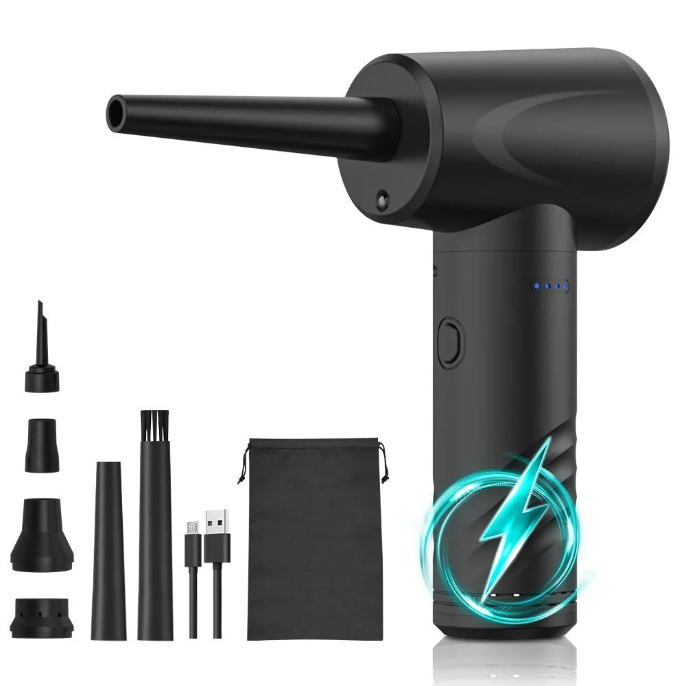 VC26 Black High Configuration portable wireless dust blower with ABS PC body on black background