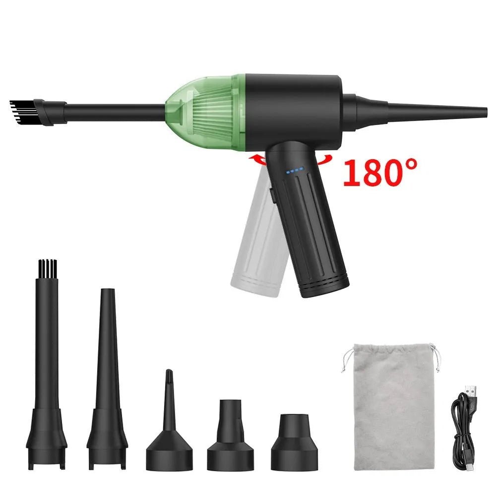 VC26 Black High Configuration portable wireless dust blower with ABS PC body on black background
