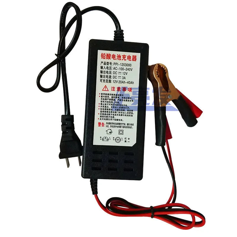 12V 3A lead acid battery charger for motorcycle car and EV maintenance charging
