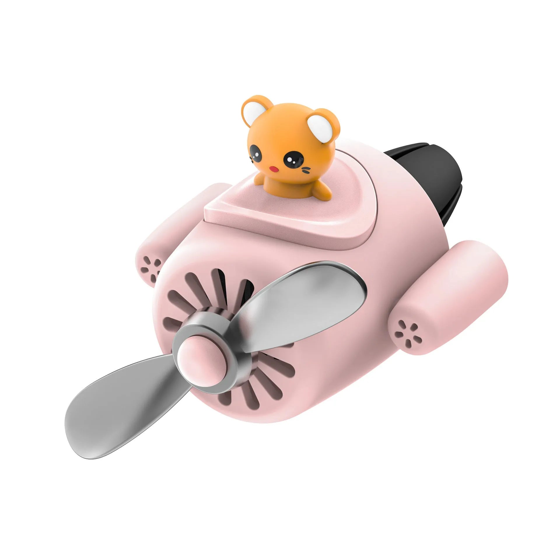 Cartoon airplane shaped car air freshener with vent clip mounting and fragrant slices