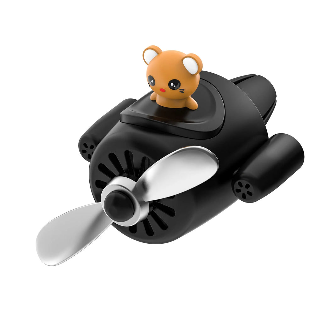 Cartoon airplane shaped car air freshener with vent clip mounting and fragrant slices