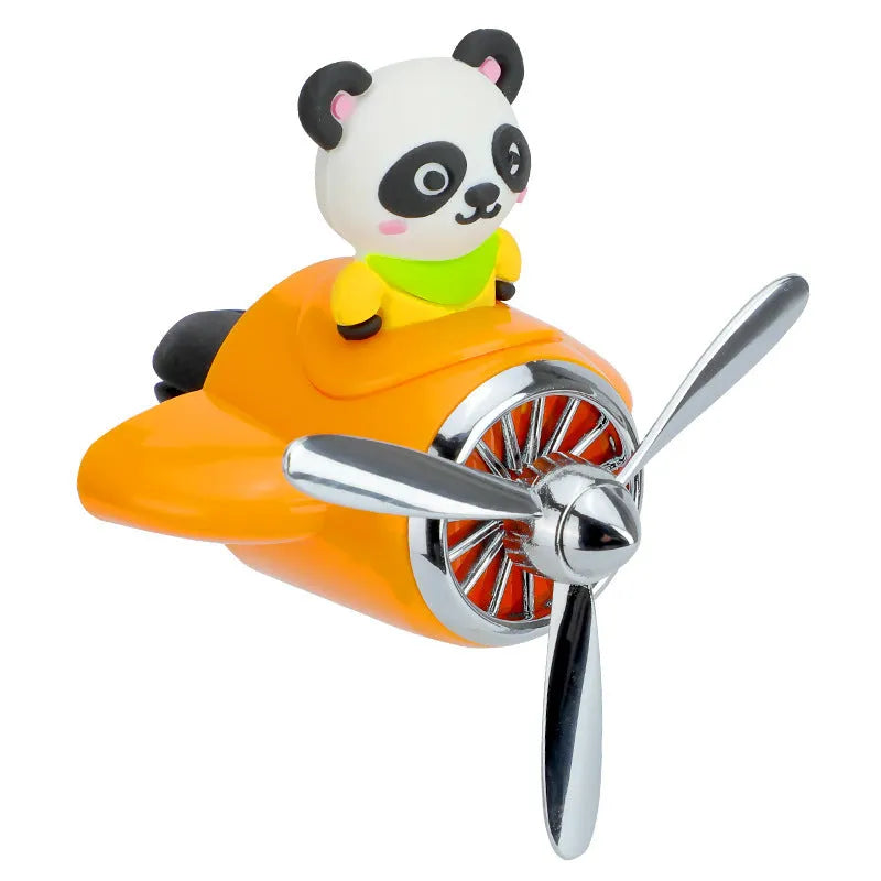 Cartoon airplane shaped car air freshener with vent clip mounting and fragrant slices