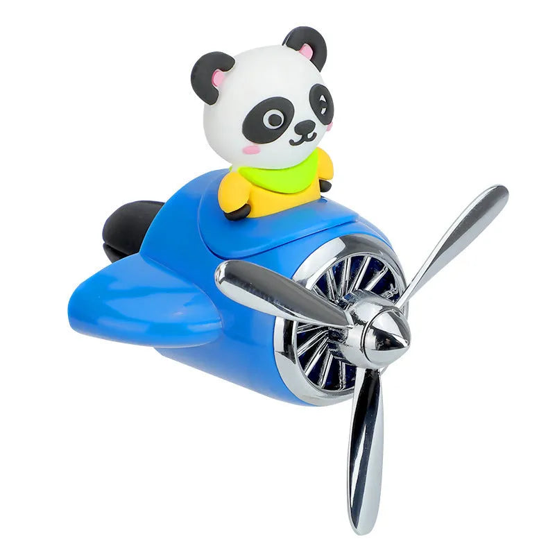 Cartoon airplane shaped car air freshener with vent clip mounting and fragrant slices
