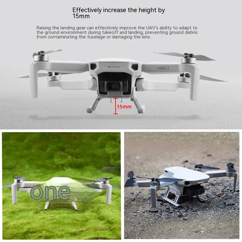 Plastic folding UAV landing gear monopod accessory in folding tripod colour, 8.7cm long