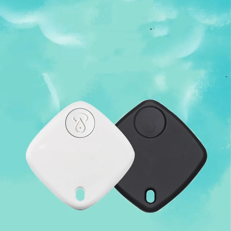 Black Bluetooth anti loss device with lanyard on a white background