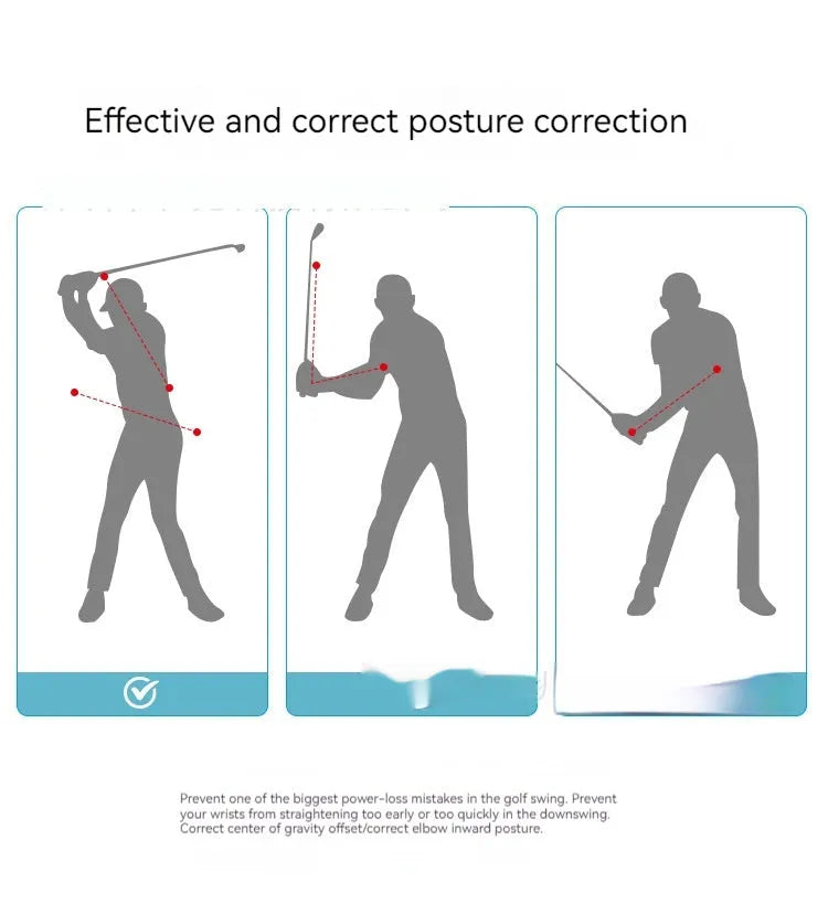 Black silicone elastic rope trainer for golf swing correction and sports practice