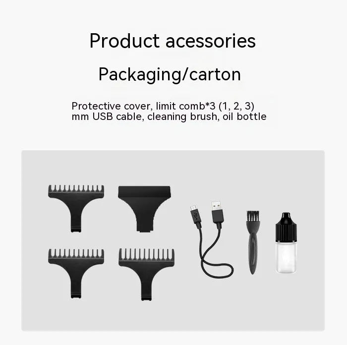 Diamond mesh engraving body LC digital display high power oil head trim hair clipper in bronze with limit combs