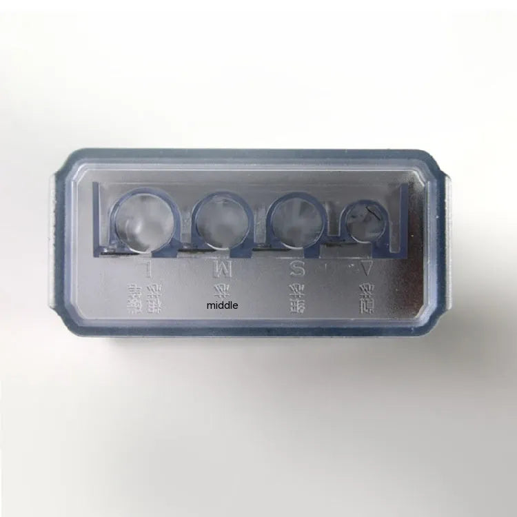 Geometric plastic pencil sharpener with four holes and screwdriver for art supplies